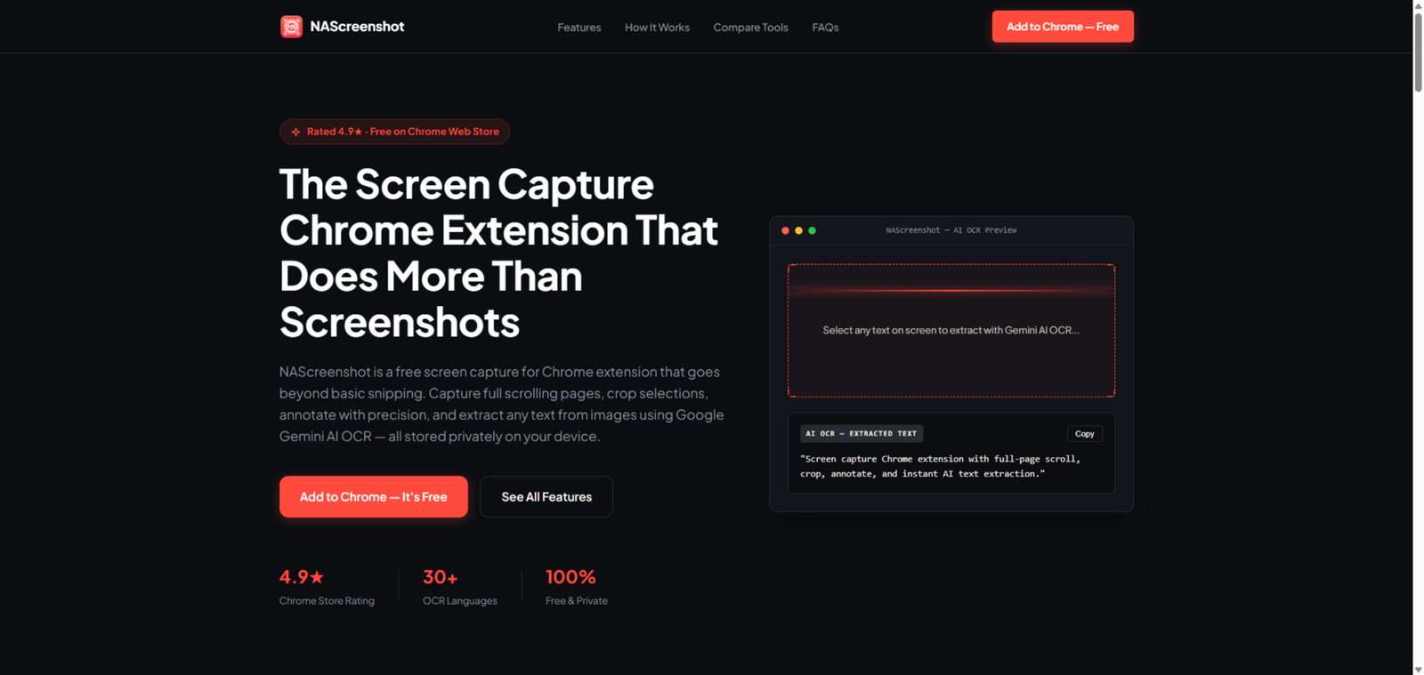 Screen Capture Extension interface
